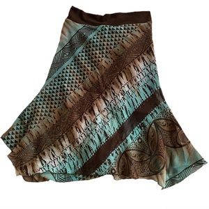 Vintage brown & blue skirt
